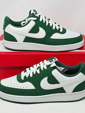 Nike Court Vision Low Nubuck Premium Shoes Sz 9.5 Green/White Women's IM1652-300